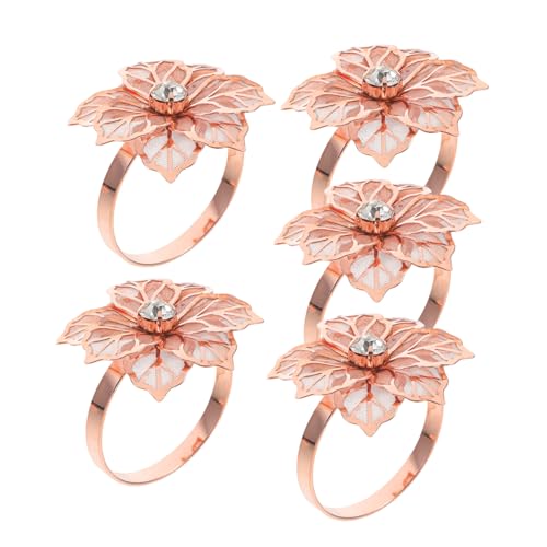 MAGICLULU 5stücke Blumen Serviettenschnallen Aus Metall Legierung Serviettenhalter Serviettenringe Für Esszimmerdekor Party Hochzeit Tischdekoration von MAGICLULU