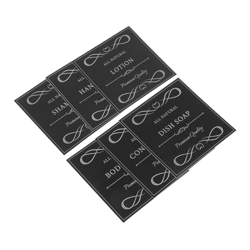 MAGICLULU 6blätter Wasserfeste Seifenlabel Aufkleber Für Badezimmerflaschen Einfach Anzubringen Entfernen Für Seifenspender Shampoo Und Geschirrspülmittel PVC Selbstklebende Etiketten von MAGICLULU