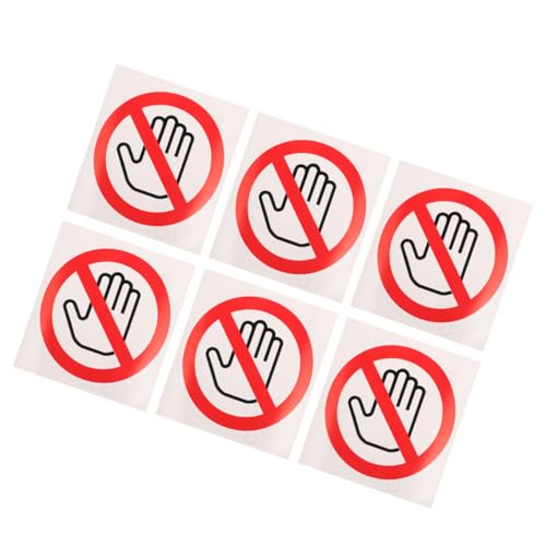MAGICLULU 6 Stück Do Not Touch Aufkleber Warnschild für Gefährliche Geräte Selbstklebende Sicherheitsmarkierungen Durchmesser Stark Haftend von MAGICLULU