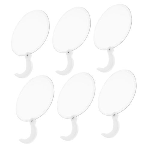 MAGICLULU 6 Stück Faltfächer faltbarer -Handheld Handheld -Kompaktfans Faltbare Lüfterhandrunde Faltbarer Tanzfächer Kompakte faltbare Lüfter Handheld -Fan Fächer falten Stoff Weiß von MAGICLULU