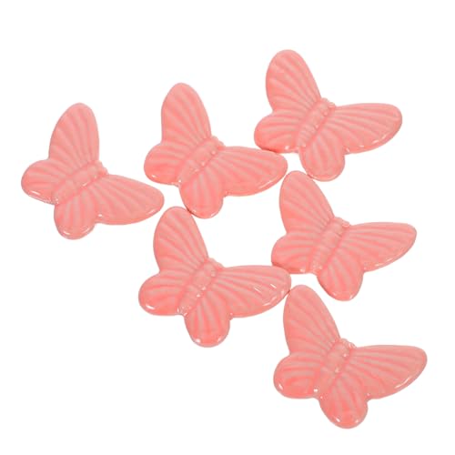 MAGICLULU 6 Stück Keramik Schmetterling Möbelgriffe Einloch Design Einfach zu Montieren Für Küchen Kleiderschränke Rosa von MAGICLULU