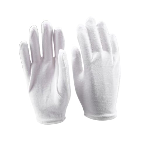 MAGICLULU 6 Stück Leichte Weiße Baumwollhandschuhe Xl Dehnbar Schützend Wiederverwendbar Atmungsaktiv für Gartenarbeit Reinigung Montage Schmuckinspektion Alltagsschutz von MAGICLULU