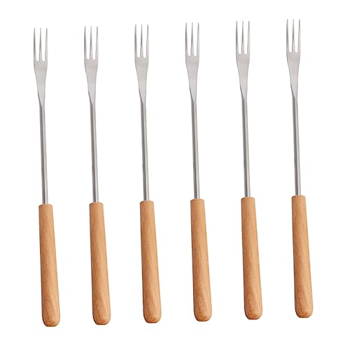 MAGICLULU 6 Stück Teiliges Fondue aus mit Holzgriff Hitzebeständig für Dessert Obst und Grillspieße Vielseitig Einsetzbar für Picknick Camping und Küche MAGICLULU 6 Stück Teiliges Fondue aus mit Holzgriff Hitzebeständig für Dessert Obst und Grillspieße Vielseitig Einsetzbar für Picknick Camping und Küche von MAGICLULU