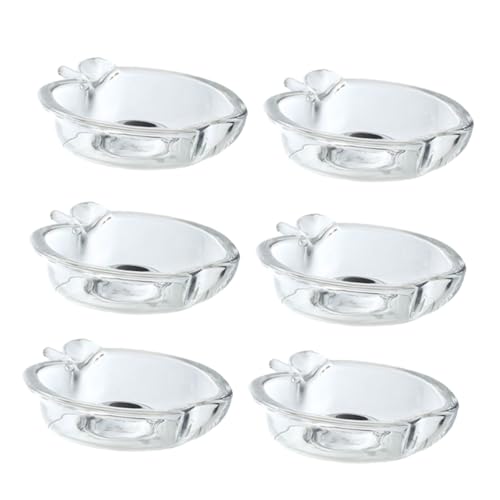 MAGICLULU 6 Stück Teiliges Glasplatten für Snacks und Saucen Transparente Servierschalen für Zuhause Partys und Spülmaschinenfest und Bruchsicher Zufällige Farbe von MAGICLULU