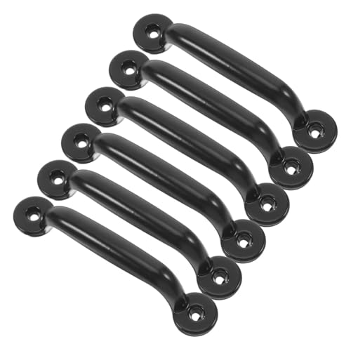 MAGICLULU 6 Stück Teiliges Schwarze Möbelgriffe aus Antikem Rustikale Schubladengriffe für Küchen Schlafzimmermöbel Einfache Montage Robuste Metallbeschläge im Modernen Retro design von MAGICLULU