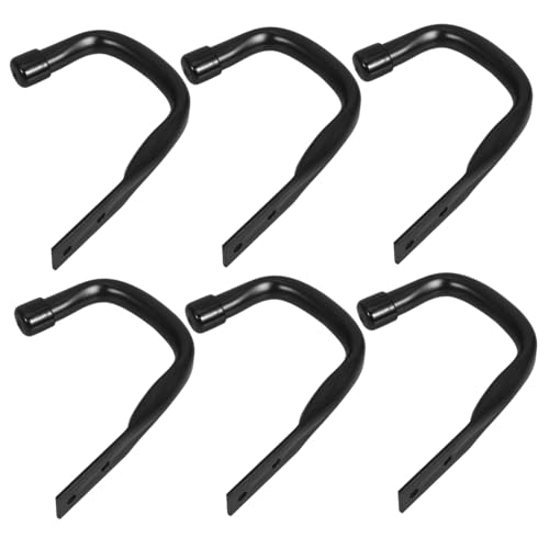 MAGICLULU 6 Stück Teiliges Schwerlast Wandhaken Schwarz Robuste Metallhaken für Garage und Garten Vielseitig Montierbar zur Werkzeug Leiteraufbewahrung Langlebig und Installieren von MAGICLULU