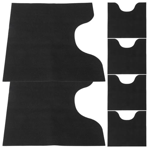 MAGICLULU 6st Toilettentrainingsunterlage Toilettenvorleger Ovale Badematte Toilette Badematte Toilettendeckeldeckel Kommerzielle Matten Blatt Teppich Töpfchen Pads Konturteppich Black Gummi von MAGICLULU