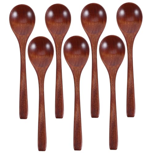 MAGICLULU 7 Stück Teiliges Japanische Holzlöffel mit Langem Griff Ergonomisch Leicht Vielseitig für Kaffee Tee Zucker Eiscreme Badekristalle Natürliche Holz kochutensilien von MAGICLULU