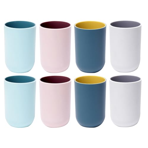 MAGICLULU 8 Stück PP-Zahnputzbecher, zweifarbig, Mundwasserbecher, Wiederverwendbare Trinkbecher, tragbarer Zahnbürstenhalter, Becher für Reisen mit der Familie und Paaren MAGICLULU 8 Stück PP-Zahnputzbecher, zweifarbig, Mundwasserbecher, Wiederverwendbare Trinkbecher, tragbarer Zahnbürstenhalter, Becher für Reisen mit der Familie und Paaren von MAGICLULU