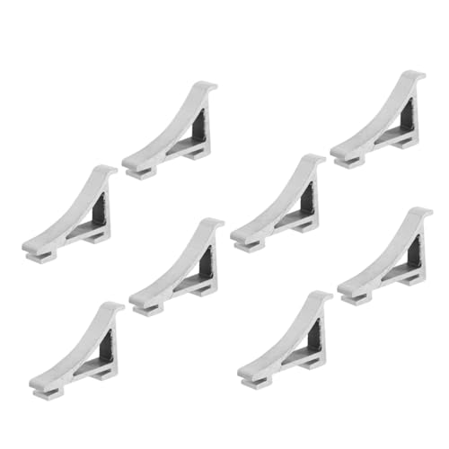 MAGICLULU 8 Stück Teiliges Aluminium Kühlschrank Regalclips Robuste Gefrierschrank Regalhalterung Polierte Edelstahlhaken Einfach zu Montieren Langlebige Kühlschrank Unterstützungsklemmen von MAGICLULU
