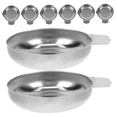 MAGICLULU 8 Stück Teiliges Edelstahl Wiegeschalen Gebogenem Ausguss Robuste Digitale Waagenwanne für Präzises Abwiegen von Lebensmitteln Flüssigkeiten Schmuck und Laboranwendungen von MAGICLULU