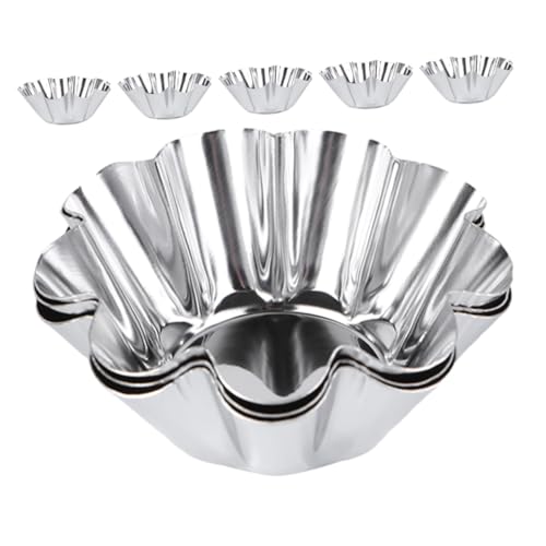 MAGICLULU 8 Stück Teiliges Eier Tart Formen Wiederverwendbare Backförmchen Blumenform Antihaft Mini Tarteformen für Muffins Pudding und Kuchen von MAGICLULU