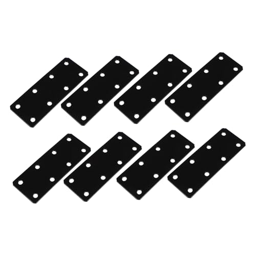 MAGICLULU 8 Stück Teiliges Flachwinkel Verstärkungsplatte Schwarz Robuste Gerade Eisenbefestigung Möbel Reparatur Verbindung für Tische Stühle Schränke Türen von MAGICLULU