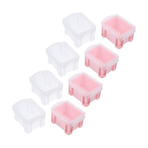 MAGICLULU 8 Stück Teiliges Mini Aufbewahrungsbox aus Robustem PP mit Deckeln Stapelbar Nahtlose Kanten Multifunktionale Kleine Organizerbox für Schmuck Büro und Haushalt Kompakt und Tragbar von MAGICLULU