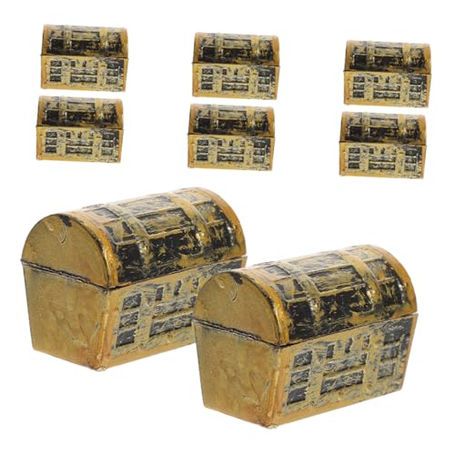 MAGICLULU 8 Stück Teiliges Mini Schatztruhe Vintage Stil Kleine Robuste Piraten Schatzkisten Dekorative Miniatur Schmuckboxen für Halloween Weihnachtsfeier und Hobby Sammler von MAGICLULU