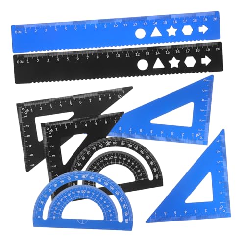 MAGICLULU 8 Stück Zeichenlineal-Set im Klassenzimmer Schulherren Schulmaterial universelles geometrisches Lineal Messlineal -Langwiderstand Aluminiumlegierung MAGICLULU 8 Stück Zeichenlineal-Set im Klassenzimmer Schulherren Schulmaterial universelles geometrisches Lineal Messlineal -Langwiderstand Aluminiumlegierung von MAGICLULU