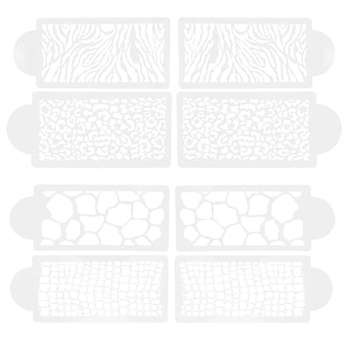 MAGICLULU 8st Malvorlage Schminkschablone Zebra Leopardenfarbenschablonen Hohle Schablone Kuchenfarbe Schablonen Holzmalerei Schablone Aushöhlen Das Haustier Weiß Seitendekoration von MAGICLULU