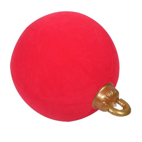 MAGICLULU Aufblasbare Weihnachtskugeln aus Flockiertem PVC Große Outdoor Christbaumkugel Dekorationen für Rasen Veranda und Party Leicht Wiederverwendbar Vielseitig für Festliche Anlässe von MAGICLULU