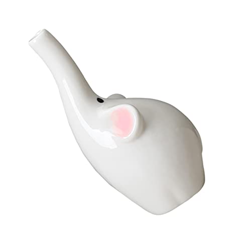 MAGICLULU Blume Weiß Topf Elefanten Schmuck Elegante Keramik Ornament Indoor Vase Für Moderne Hause von MAGICLULU
