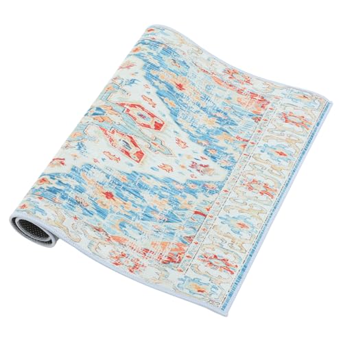 MAGICLULU Boho Teppich Vintage Kurzflor Polyester Teppich Ethno Stil rutschfest Wohnzimmer Schlafzimmer Flurteppich Pflegeleicht Waschbar von MAGICLULU
