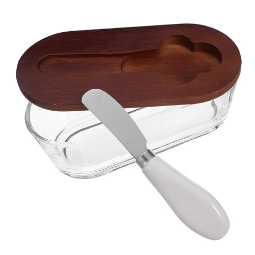 MAGICLULU Butterdose mit Deckel: Luftdichter Behälter mit Messer für die Arbeitsplatte – 300 ml Käse- und Butteraufbewahrung von MAGICLULU
