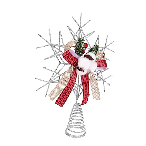 MAGICLULU Christbaumspitze Stern Weihnachtsdekoration Baumgirlande Baumspitze Weihnachtsbaumschmuck Weihnachtsspitzen Für Bäume Girlande Christbaumschmuck Stern Baum Gold Silber Eisen von MAGICLULU