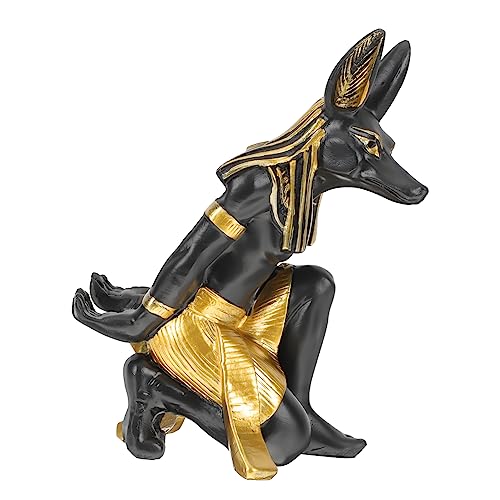 MAGICLULU Dekorativer Resin Hund Weinflaschenständer Moderner Anubis Hund Kreative Tischfigur für Stilvolle Wohnraumgestaltung und Weindekoration von MAGICLULU