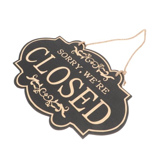 MAGICLULU Doppelseitiges Retro Türschild aus Holz Verschleißfestes Open Closed Schild Dekoratives Multifunktionales Geschäftsschild für Bar Laden Leicht und Langlebig von MAGICLULU