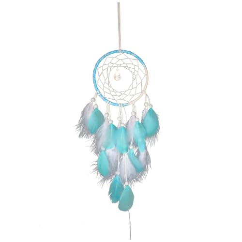 MAGICLULU Dreamcatcher -Netzwerk Innere Fenster Hängend Türkis Makramee Geformt Leuchtend Handgefertigt Blue von MAGICLULU
