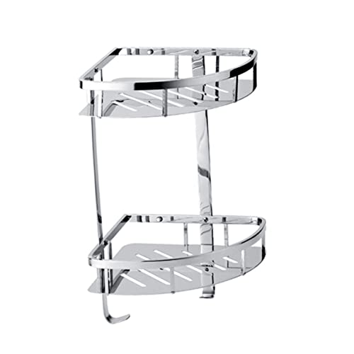 MAGICLULU Doppelschichtiges Eckregal Dreieckiges Badezimmerregal Wandmontierter Lagerhalter Rostfrei und Platzsparendes Design für Badezimmer von MAGICLULU