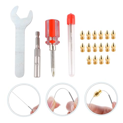 MAGICLULU Düsenreinigungsnadeln Set Messing Teilig Extruder Zubehör Filament Verstopfungsfrei Einfache Montage Langlebig von MAGICLULU