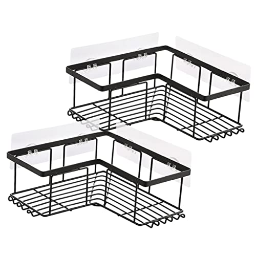 MAGICLULU Duschregal Aus Karbonstahl Kein Bohren Eck-duschregal Selbstklebender Dusch-organizer für Die Dusche von MAGICLULU