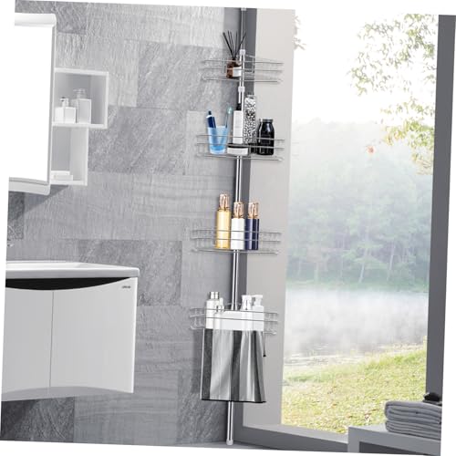 MAGICLULU Eckregal Badezimmer Duschablage aus Carbonstahl Höhenverstellbar Platzsparendes Standregal für Shampoo und Badaccessoires Modernes Design Rostfrei Stabile Aufbewahrung von MAGICLULU