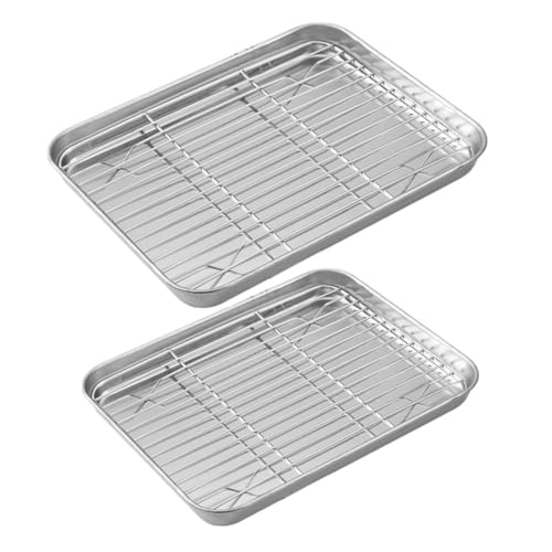 MAGICLULU 2sätze Edelstahl-backblech Für Ofen Backformen Aus Edelstahl Zum Backen Robustes Backblech Mit Ablaufrost Für Kuchen Und Snacks MAGICLULU 2sätze Edelstahl-backblech Für Ofen Backformen Aus Edelstahl Zum Backen Robustes Backblech Mit Ablaufrost Für Kuchen Und Snacks von MAGICLULU