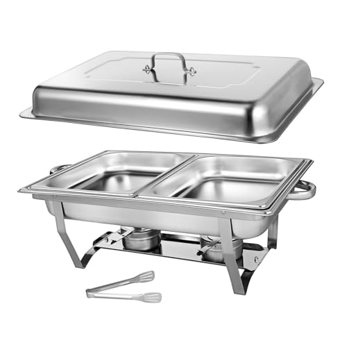MAGICLULU Edelstahl Chafing Dish Buffet Server mit Fächern Großer Catering Food Tray für Partys Hochwertiger Buffet Food Holder mit Sicherem Deckel und Robusten Griffen Leicht zu Reinigen MAGICLULU Edelstahl Chafing Dish Buffet Server mit Fächern Großer Catering Food Tray für Partys Hochwertiger Buffet Food Holder mit Sicherem Deckel und Robusten Griffen Leicht zu Reinigen von MAGICLULU