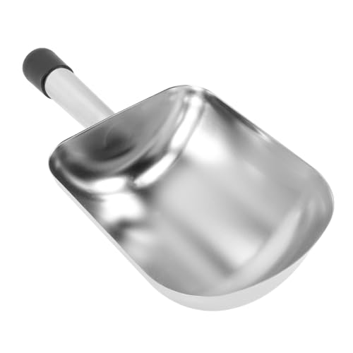 MAGICLULU Edelstahl Lebensmittelechte Schaufel Dicke Doppelöffnung Wasserschaufel Vielseitig für Eis Kaffee Bohnen Trockenfrüchte Haustierfutter Küchenhelfer Robust und Rostfrei von MAGICLULU