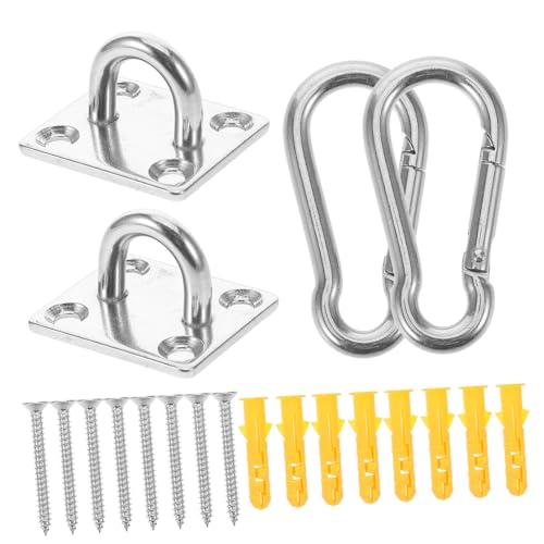 MAGICLULU Edelstahl Pad Eye Plate Quadratisch Robust Verschraubbar für Indoor Outdoor Heavy Duty Haken und Befestigungsschrauben Inklusive von MAGICLULU