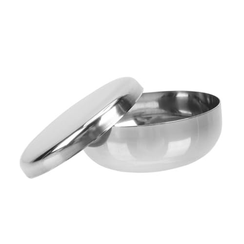 MAGICLULU Edelstahl Reisschale mit Deckel Koreanische Reisschüssel Singlelayer für Schnelles Erhitzen Kompakt und Vielseitig zum Dämpfen und Servieren Kleiner Gerichte von MAGICLULU