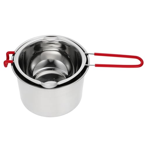MAGICLULU Edelstahl Schmelztopf mit Silikongriff für Schokolade Käse Butter Sicherer Griff Kompakt Vielseitig für Picknick und Camping Leicht zu Reinigen und Langlebig von MAGICLULU