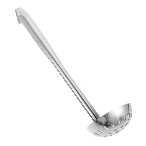 MAGICLULU Edelstahl Schöpflöffel mit Haken Langlebiger Tiefer Küchenlöffel mit Schlitz Rutschfestem Griff zum Servieren und Abseihen bei Buffets Hot Pot und Catering Platzsparend von MAGICLULU