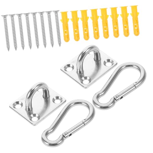 MAGICLULU Edelstahl Schwerlast Deckenhaken mit Quadratischer Pad Eye Platte Verschleißfest Schnelle Montage Stabile Wandhalterung für Maritimen Einsatz Teiliges mit Schrauben von MAGICLULU