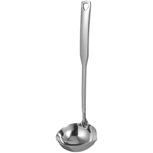 MAGICLULU Edelstahl Suppenkelle Mit Ausgießnase Langer Griff Für Einfaches Servieren Aus Tiefen Töpfen Polierte Oberfläche Für Elegante Küche Vielseitiger Saucenlöffel Für Zuhause Und Gastronomie von MAGICLULU