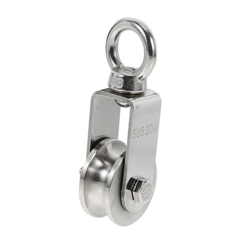 MAGICLULU Edelstahl Umlenkrolle mit Drehbarem Ring U nut Tragbare Seilrolle für Industriezwecke Rostfrei Hohe Belastbarkeit Vielseitig für Fitness Klettern und Bootsarbeiten von MAGICLULU