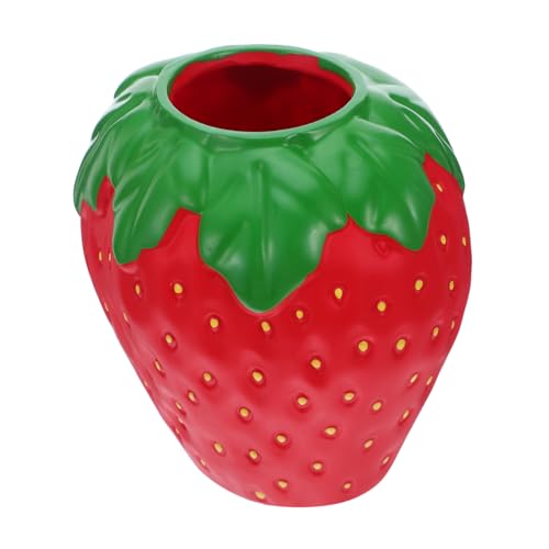 MAGICLULU Erdbeervase Süße Vase in Erdbeerform Für Blumen Erdbeervasen-dekor Kleine Vase Für Tafelaufsätze Obstvase Für Tisch Pflanzvase Für Tisch Erdbeer-dekorationsvase von MAGICLULU