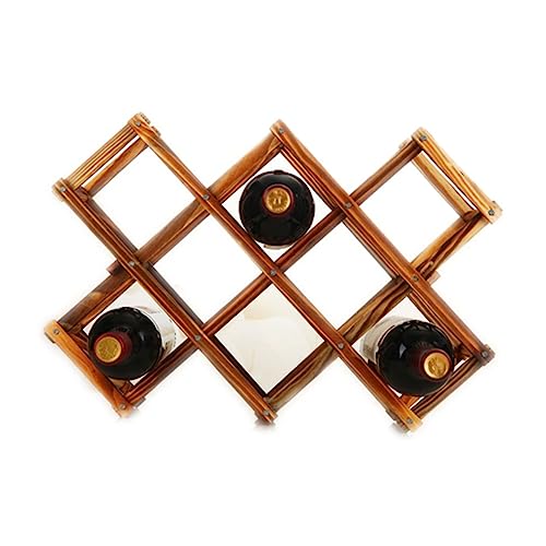 MAGICLULU Faltbares Holz Weinflaschenregal für Flaschen Stabiler Weinflaschenhalter aus Hartholz Karbonisierter Farbe für Bars Clubs und Zuhause MAGICLULU Faltbares Holz Weinflaschenregal für Flaschen Stabiler Weinflaschenhalter aus Hartholz Karbonisierter Farbe für Bars Clubs und Zuhause von MAGICLULU