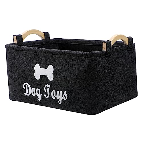 MAGICLULU Felt Aufbewahrungskorb für Haustierspielzeug mit Holzgriffen Robuster Organizer für Haustierzubehör Faltbarer Filzbehälter zur Spielzeugaufbewahrung Leicht und Transportabel MAGICLULU Felt Aufbewahrungskorb für Haustierspielzeug mit Holzgriffen Robuster Organizer für Haustierzubehör Faltbarer Filzbehälter zur Spielzeugaufbewahrung Leicht und Transportabel von MAGICLULU