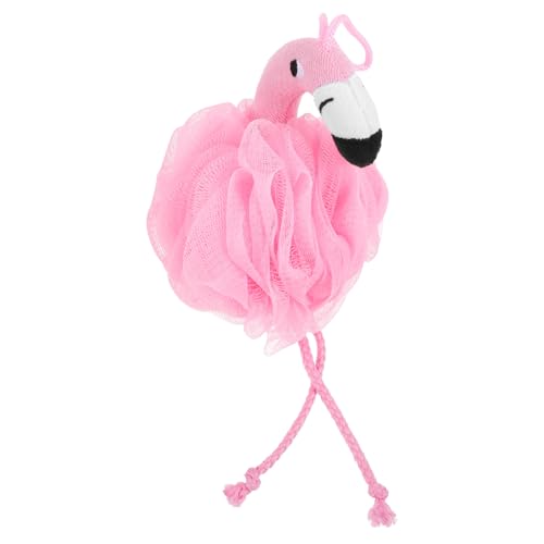 MAGICLULU Flamingo Badeblumen-ball aus Weichem Mesh Pouf Schwamm Hautfreundlich Langlebig mit Aufhängeschlaufe für Sanfte Reinigung und Reichhaltigen Schaum Beim Duschen und Baden für Damen von MAGICLULU