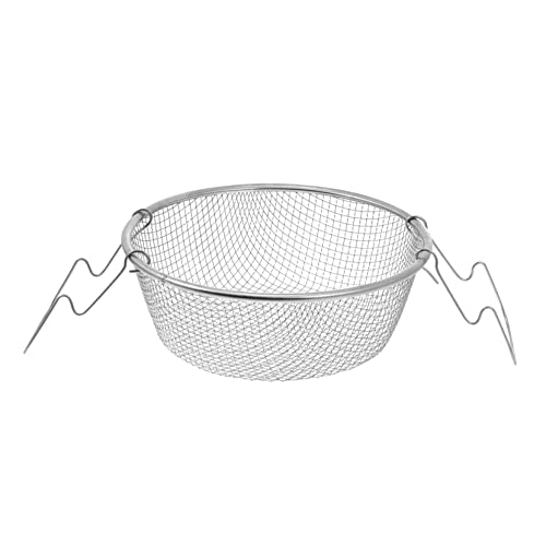 MAGICLULU Frittierkorb Aus Edelstahl Runder Kochkorb Zum Frittieren Mit Griff Küchensieb Für Pommes Und Fisch Hitzebeständig Und Langlebig von MAGICLULU