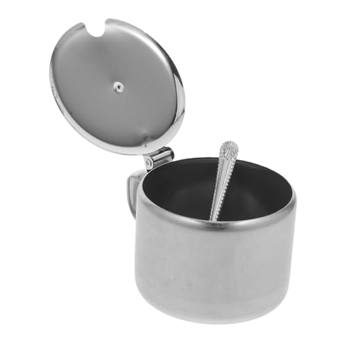 MAGICLULU Gewürztopf Aus Edelstahl Mit Deckel Und Löffel Salz Und Pfefferbehälter Für Küche Und Restaurant Praktisches Aufbewahrungsglas Für Gewürze Und Zucker von MAGICLULU