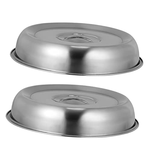 MAGICLULU Grill-Abdeckung Deckel 2 Stück Runde Abdeckhaube Steak-Abdeckung Haube Rostfreie Lebensmittelabdeckung Für Drinnen Und Draußen von MAGICLULU